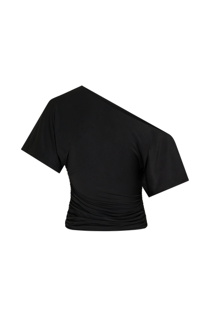 Luu Off Shoulder Slinky Top - Black
