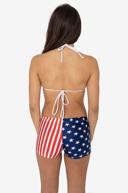 RNT332P - Printed Nylon Tricot Shiny Mini Shorts