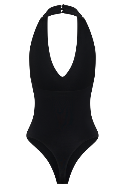Rebekah Slinky Halter Bodysuit - Black