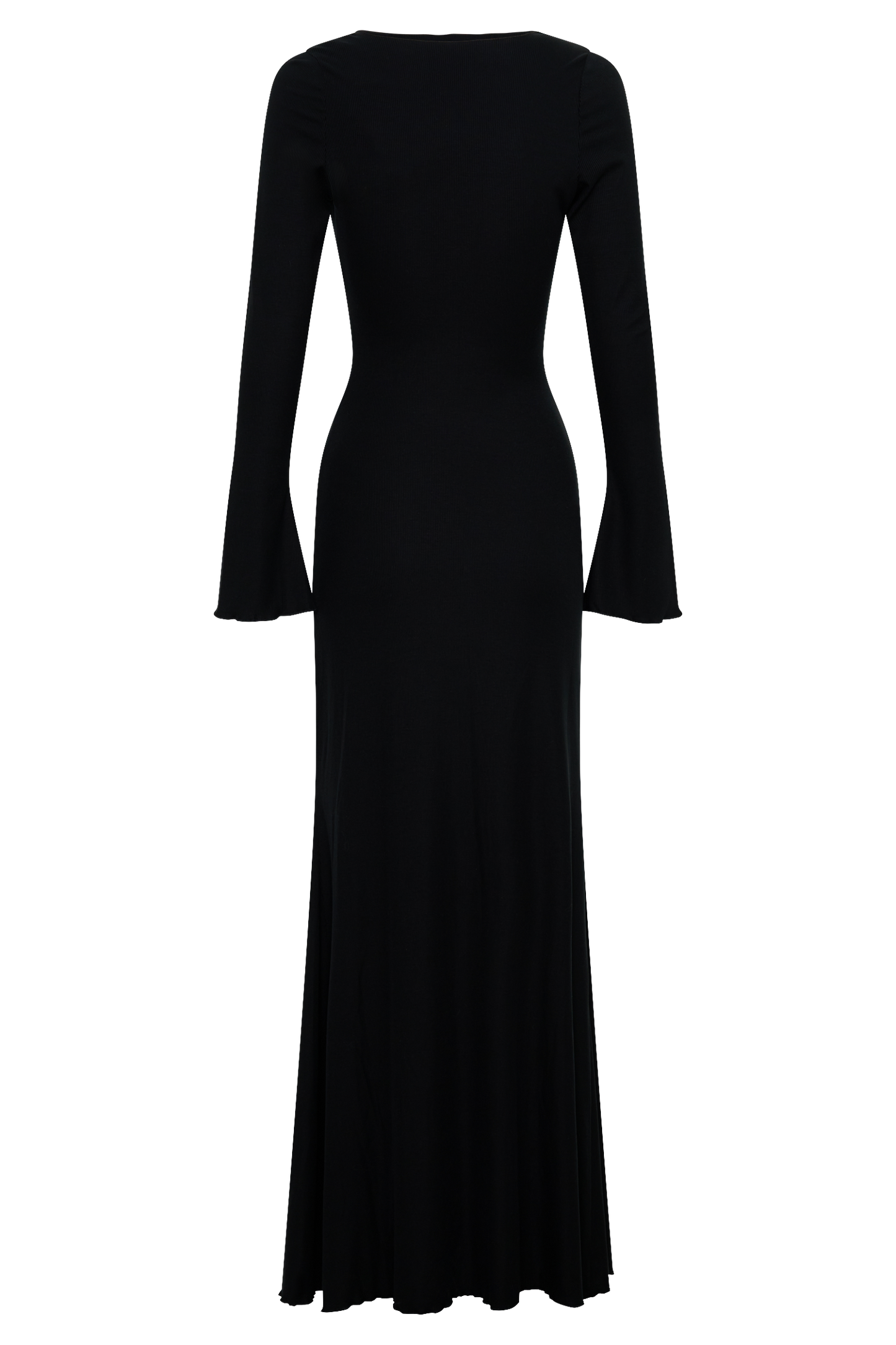 Tanya Buttoned Long Sleeve Maxi Dress - Black