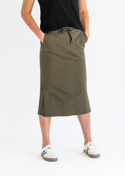 Abbie Mesh Detail Knit Midi Skirt - FINAL SALE