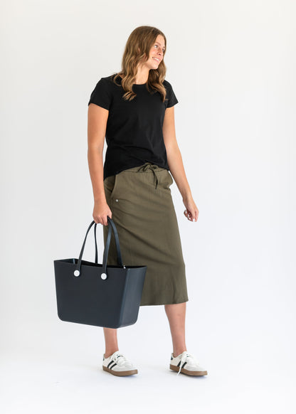 Abbie Mesh Detail Knit Midi Skirt - FINAL SALE