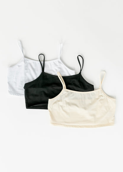 Adjustable Black Cropped Demi Tank