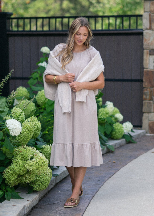 Amy Puff Sleeve Midi Dress - FINAL SALE