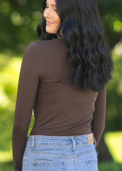 Basic Soft V-Neck Long Sleeve T-shirt - FINAL SALE