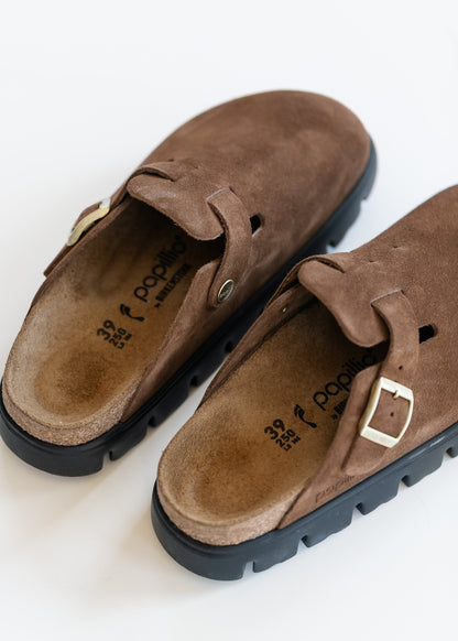 Birkenstock® Dark Tea Suede Boston Chunky Clog