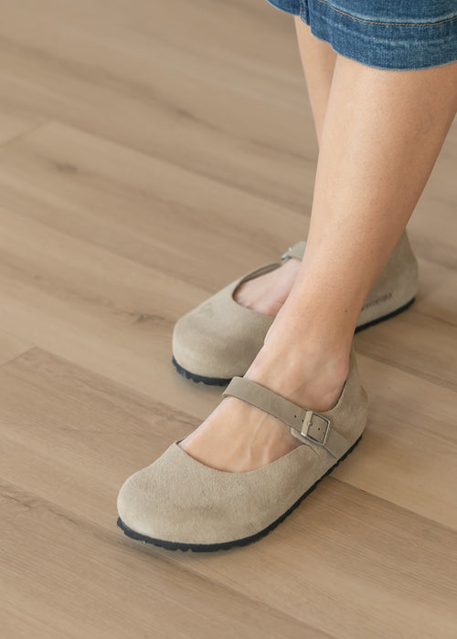 Birkenstock® Taupe Mantova Suede Low Shoe