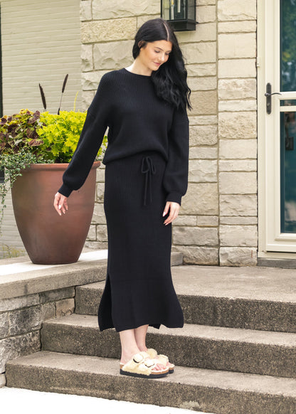 Black Midi Sweater Skirt - FINAL SALE