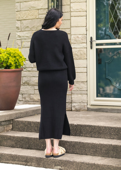 Black Midi Sweater Skirt - FINAL SALE