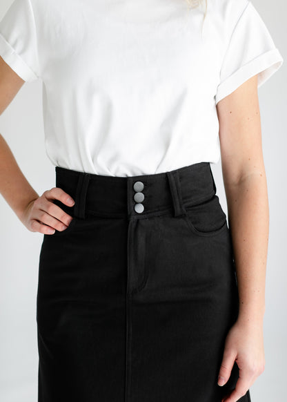 Camellia A-Line Cotton Twill Maxi Skirt - FINAL SALE