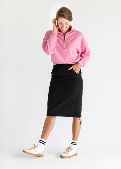 Cameryn Quarter Zip Drop Sleeve Sweatshirt - FINAL SALE
