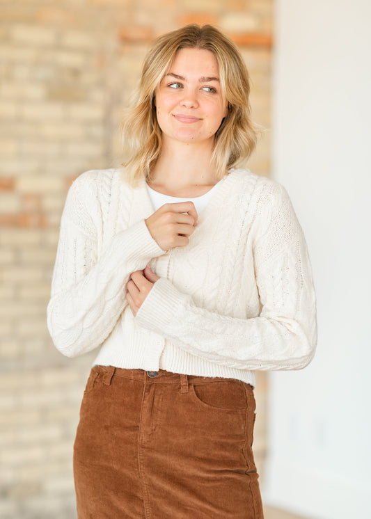 Camreigh Button Up Cropped Cardigan - FINAL SALE