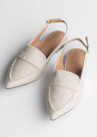 Casual Linen Pointed Toe Flat Mules - FINAL SALE