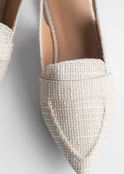 Casual Linen Pointed Toe Flat Mules - FINAL SALE