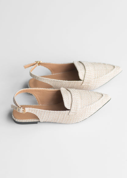 Casual Linen Pointed Toe Flat Mules - FINAL SALE