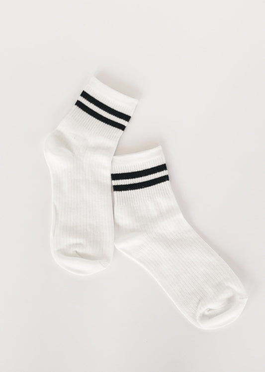 Casual Striped Cuff Ankle Socks - FINAL SALE