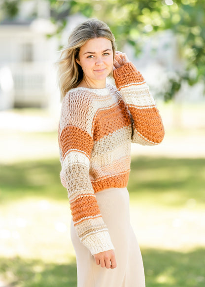 Chunky Knit Striped Crewneck Sweater - FINAL SALE