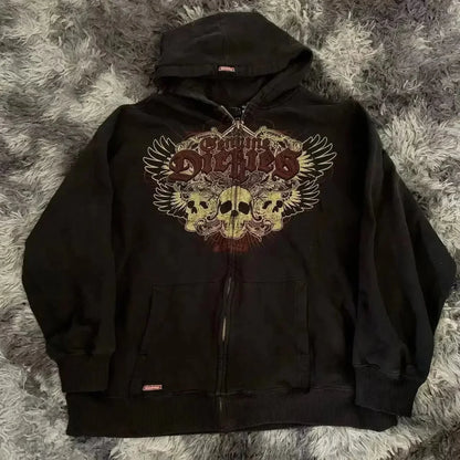 Dark Crimson Oversize Zipper Hoodie