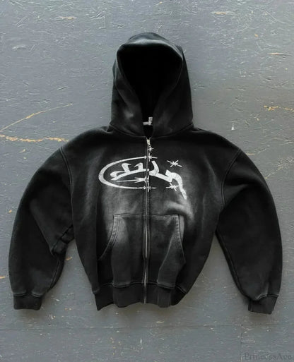 Dark Crimson Oversize Zipper Hoodie