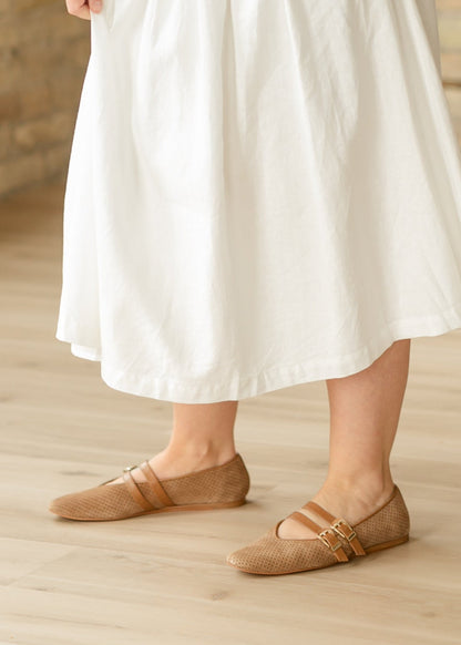 Dolce Vita® Baylee Ballet Flats Pecan Perforated Suede - FINAL SALE