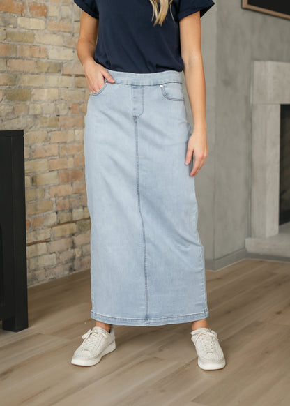 Donna Light Wash Maxi Denim Skirt - FINAL SALE