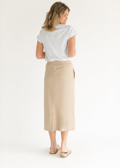 Dori Straight Fit Beige Skirt - FINAL SALE