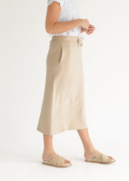 Dori Straight Fit Beige Skirt - FINAL SALE