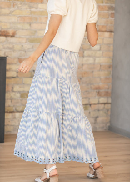 Embroidered Detail Midi Skirt