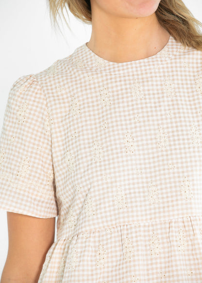 Embroidered Gingham Midi Dress - FINAL SALE