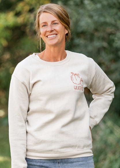 Embroidered Grateful Pumpkin Sweatshirt - FINAL SALE
