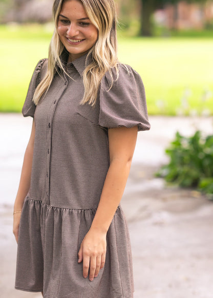 Esme Chocolate Check Dress - FINAL SALE