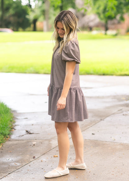 Esme Chocolate Check Dress - FINAL SALE