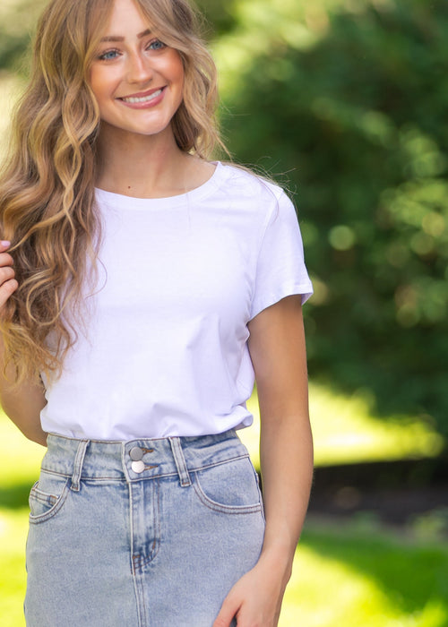 Essential White Crew Basic T-shirt