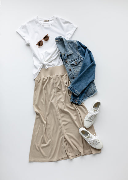 Essential Ribbed Midi Skirt - FINAL SALE