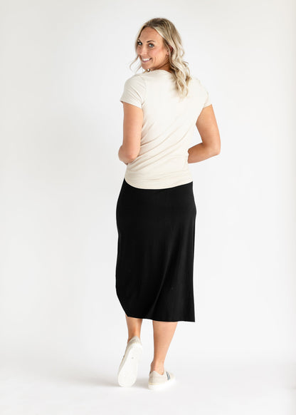 Essential Ribbed Midi Skirt - FINAL SALE