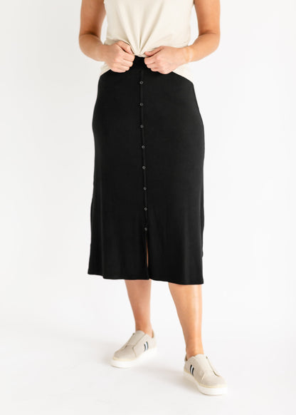 Essential Ribbed Midi Skirt - FINAL SALE