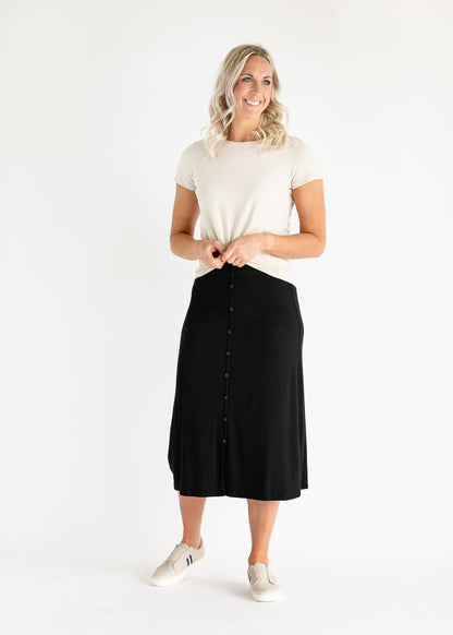 Essential Ribbed Midi Skirt - FINAL SALE