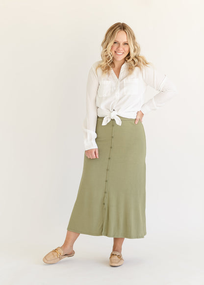 Essential Ribbed Midi Skirt - FINAL SALE