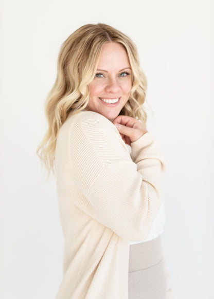 Essential Waffle Knit Cardigan - FINAL SALE