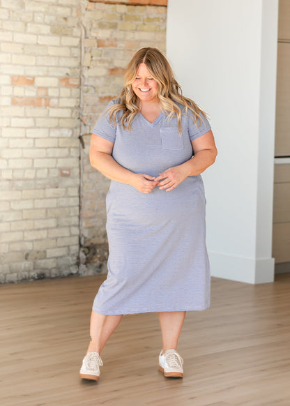 Finley V-Neck Midi Dress - FINAL SALE