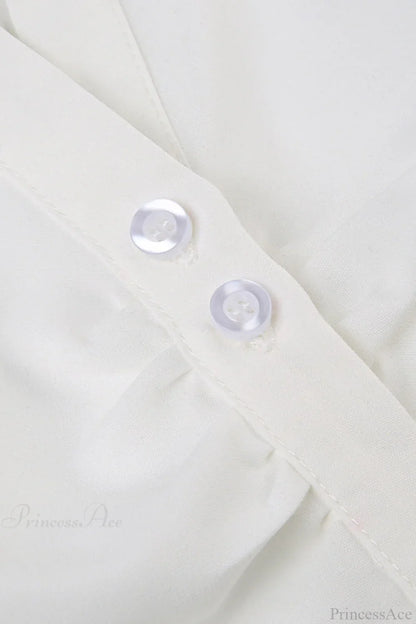 Fitted Button-Down Ruched Blouse
