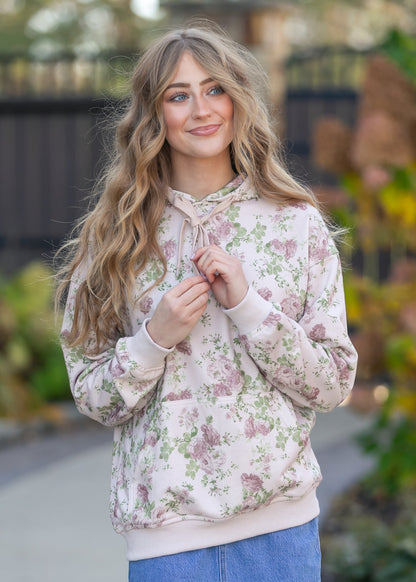 Floral Print Hooded Sweatshirt - FINAL SALE