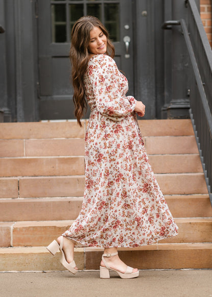 Floral Print Square Neck Maxi Dress - FINAL SALE