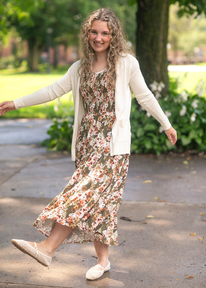Floral Smocked V-Neck Dress - FINAL SALE