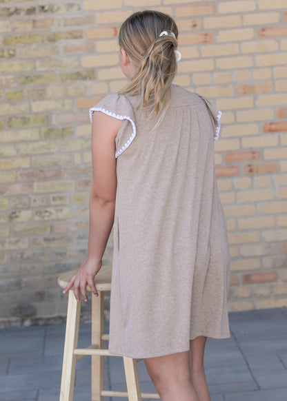 Girl's Crochet Contrast Stitched Knit Dress