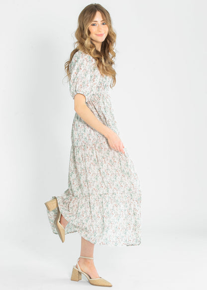 Indy Seaglass Blossom Smocked Maxi Dress - FINAL SALE