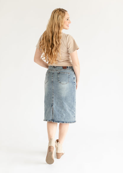 Kaitty Vintage Wash Midi Skirt - FINAL SALE