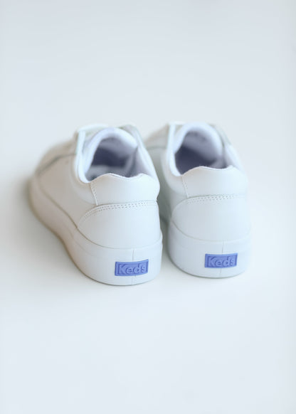 Keds® Pursuit White Leather Lace Up Sneaker - FINAL SALE