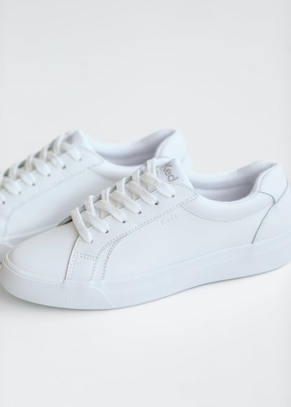Keds® Pursuit White Leather Lace Up Sneaker - FINAL SALE