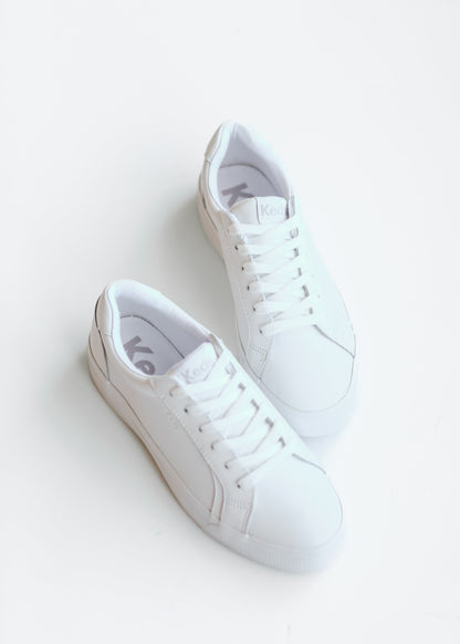 Keds® Pursuit White Leather Lace Up Sneaker - FINAL SALE